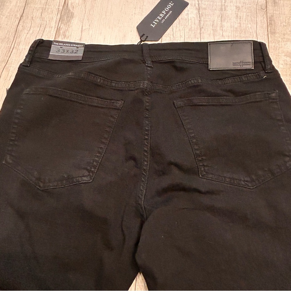 NWT Liverpool Size 33 Men's Black Slim Straight Jeans - Picture 5 of 7